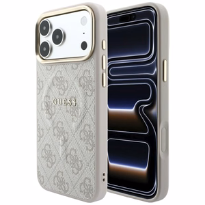 Guess Embossed 4G Classic MagSafe чехол для iPhone 17 Pro / 18 Pro — цвет: розовый