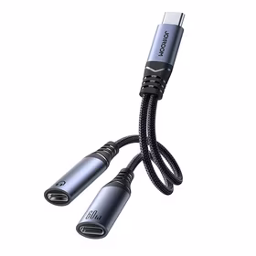 Joyroom SY-C03 USB-C į 2x USB-C 2-in-1 DAC adapteris - juodas
