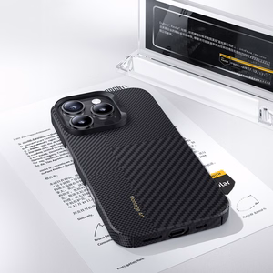 Benks Montage magnetinis Armor Air Kevlar dėklas su PC rėmeliu 600D+1500D (M064) Iphone 16 Plus telefonui juodas