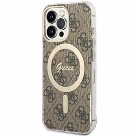 Guess GUHMP13LH4STW iPhone 13 Pro / 13 6.1" rudas/rudas kietas dėklas 4G MagSafe