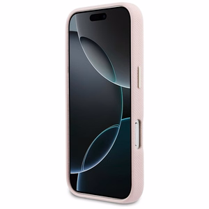 Dėklas Guess PU Grained 4G Resin Metal Logo Apple iPhone 17 Pro Max rožinis