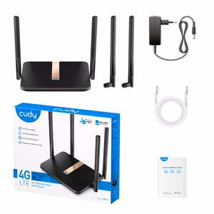 Cudy LT500D belaidis maršrutizatorius Greitas eternetas Dviguba juosta (2,4 GHz / 5 GHz) 4G Juoda