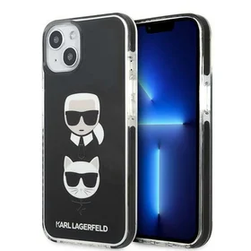 Dėklas telefonui Karl Lagerfeld Karl&Choupette Head Case iPhone 13 - juodas