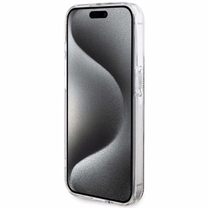 Guess IML 4G Gold Stripe dėklas telefonui iPhone 15 Pro - rudas