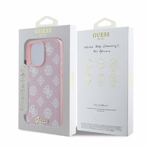 Guess Bijūnų užrašas Magnetinis dėklas telefonui iPhone 16 Pro - rožinis