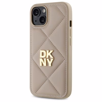 DKNY Quilted Stack Logo dėklas telefonui iPhone 14 - smėlio spalvos