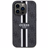 GUESS dėklas IPHONE 14 Pro Max suderinamas su MagSafe GUHMP14XP4RPSK (4G atspausdintos juostos) juodas