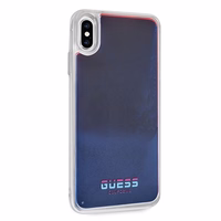 Guess GUHCI65GLCRE iPhone Xs Max raudonas kietas dėklas California Glow tamsoje