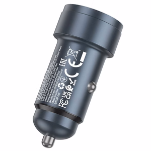 Įkroviklis automobilinis Hoco Z57A 30W (1xUSB 1xUSB-C) juodas