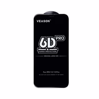 6D Pro Veason apsauginis stiklas - Iphone 13 Pro / 14 juodas