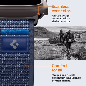 Spigen Athlex Air 2 dirželis Apple Watch 8 / 9 / 10 / 11 / SE / Ultra (44 / 45 / 46 / 49 mm) tamsiai mėlynas