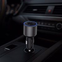 Blavec Car charger BS-06D-C Trip - USB + 2xType C - QC 3.0 18W PD 65W with Type C to Type C (CCBS06DCQ-U2CB) black