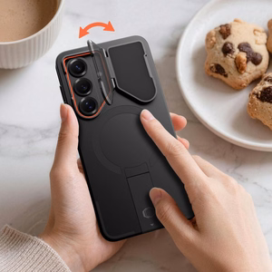 Tech-Protect Kevlar Aura MagSafe Dėklas for Samsung Galaxy S26 - juodas and oranžinis