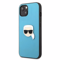 Karl Lagerfeld Odinis Ikonik Karl's Head Metalinis dėklas iPhone 13 mini - mėlynas