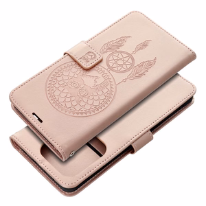 MEZZO knygos tipo dėklas telefonui XIAOMI Redmi Note 14 4G (GLOBAL - 164,84mm x 78,15mm x 8,16mm) su meškiuku, rožinio aukso spalvos