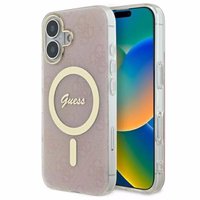 Guess IML 4G Magnetinis dėklas iPhone 16 Plus - rožinis
