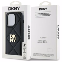 DKNY Quilted Stack Logo dėklas telefonui iPhone 14 Pro Max - juodas
