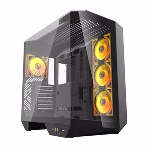 Darkflash DY470 kompiuterio korpusas (juodas) + 4 ventiliatoriai
