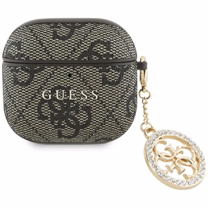 Guess 4G Strass Charm dėklas AirPods 4 - rudas