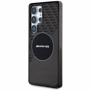 AMG Magnetinis permatomas rombų dėklas telefonui Samsung Galaxy S25 Ultra - juodas