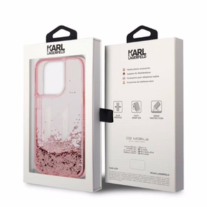 Karl Lagerfeld KLHCP14LLBKLCP iPhone 14 Pro 6.1 "rožinis / rožinis kietas dėklas Liquid Glitter Big KL