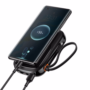 Baseus išorinė baterija 20000mAh Qpow Pro - USB + Type C - PD 22,5W su Type C kabeliu (PPQD060301) juoda