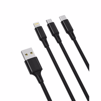 XO kabelis NB173 3in1 USB - Lightning + USB-C + microUSB 1,2 m 2,4A juodas
