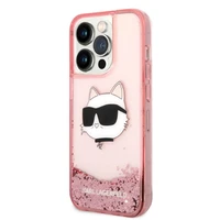 Karl Lagerfeld KLHCP14LLNCHCP iPhone 14 Pro 6.1" kietasis dėklas rožinis/rožinis Blizgus Choupette Head