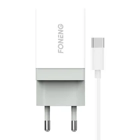 Greitas įkroviklis Foneng 1x USB K210 10.5W + USB Type C kabelis 1m