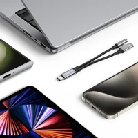 Tech-Protect UltraBoost USB-C (male) PD 60W 6A / mini lizdas 3.5mm (female) - USB-C (female) - juodas