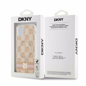 DKNY IML languotas mono raštas ir spausdintos juostos magnetinis dėklas iPhone 11 / Xr - rožinis