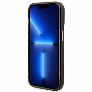Guess GUHMP14LHTCMK iPhone 14 Pro 6.1" juodas/juodas kietas dėklas Auksinis kontūras Pusiau permatomas Magnetinis