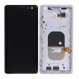 Ekranas Sony Xperia XZ3 H8416/H9436 su lietimui jautriu stikliuku ir rėmeliu White originalus (used Grade A)