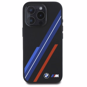 BMW Silikoninis Atsitiktiniai Linijos Magnetinis dėklas iPhone 16 Pro Max - juodas