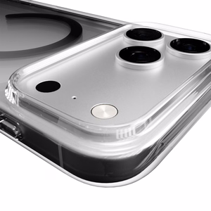 Puro Lite Mag TPU+PC dėklas telefonui suderinamas su MagSafe iPhone 17 Pro Max - skaidrus su juodu žiedu