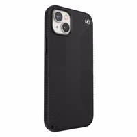 Speck Presidio2 Grip - Anti-slip iPhone 15 Plus / 14 Plus dėklas (juodas / juodas / baltas)