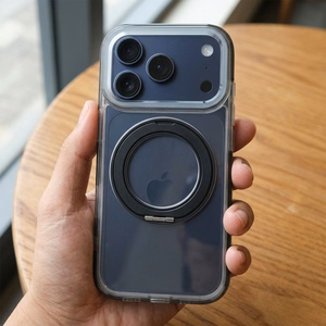 Case for iPhone 17 Frame Circle Stand compatible with MagSafe black