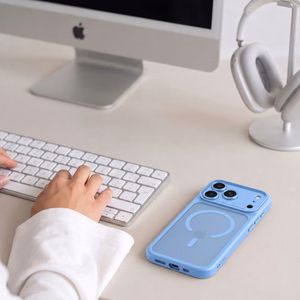 Tech-Protect MagPeak MagSafe CC dėklas, skirtas iPhone 18 Pro Max / 17 Pro Max, matinis šviesiai mėlynas