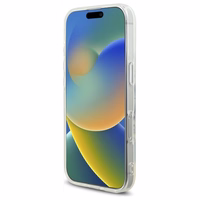 Guess IML Rhinestones magnetinis dėklas telefonui iPhone 16 Pro - baltas