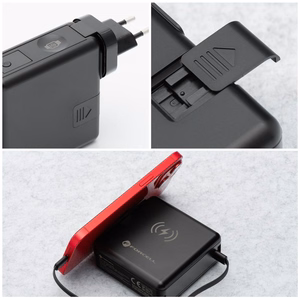 FORCELL F-ENERGY daugiafunkcinis įkroviklis 45W 6in1 su USB A ir USB C lizdais, išorinė baterija 15000mAh ir belaidis įkrovimas 15W