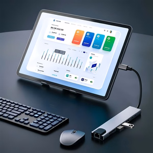 Tech-Protect HB09 USB šakotuvas 8in1 TYPE-C + USB-A 3.0 + USB-C 3.0 + HDMI 4K 60HZ + SD/TF + PD100W + RJ45 1000 MB/S - pilkas