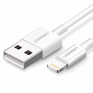 Ugreen US155 20728 USB-A / Lightning MFi 2.4A кабель 1m - белый