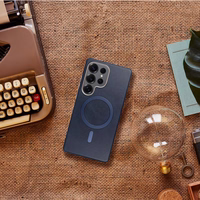 GENTLEMAN MAG COVER magnetinis dėklas telefonui, suderinamas su MagSafe, skirtas SAMSUNG A26, tamsiai mėlynas