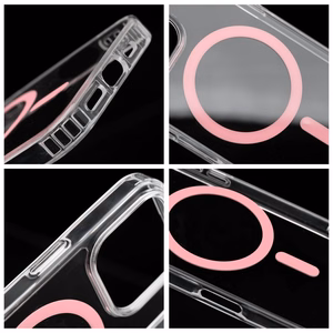 Drop Glue spalvingas magnetinis dėklas telefonui, suderinamas su MagSafe, skirtas IPHONE 13, rožinis