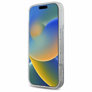 Karl Lagerfeld skystų blizgučių Karl Head magnetinis dėklas telefonui iPhone 16 Pro - skaidrus