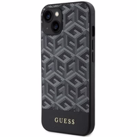 Guess GUHMP14SHGCFSEK iPhone 14 6.1" juodas/juodas kietas dėklas GCube Stripes Magnetinis