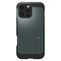 Spigen Tough Armor Magnetinis dėklas su stovu iPhone 16 Pro - žalias