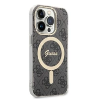Rinkinys Guess GUBPP14XH4EACSK dėklas + įkroviklis iPhone 14 Pro Max 6.7" juodas/kietas dėklas 4G Spausdinimas Magnetinis