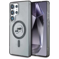 Dėklas Karl Lagerfeld Button Karl & Choupette Heads Printed Logo Magnetinis Samsung Galaxy S25 Ultra juodas