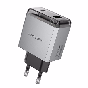 Borofone Įkroviklis BN20 Lena (m) - USB + Type C - PD 35W pilkas